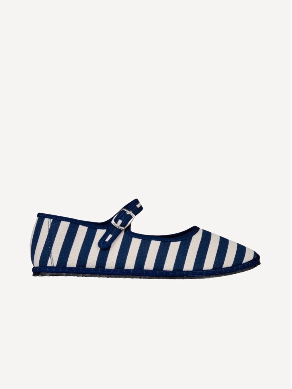Striped Navy and White Mary Jane Flats for Women EU: 37